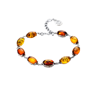 Silberarmband aus Silber 925 mit Bernstein