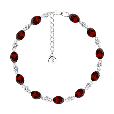 Silberarmband aus Silber 925 mit Granat und Zirkonia