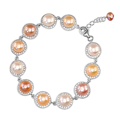 Silberarmband aus Silber 925 mit Perle und Zirkonia