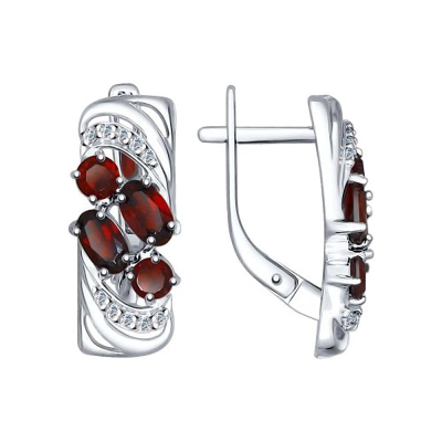 Silberohrringe aus Silber 925 mit Granat und Zirkonia