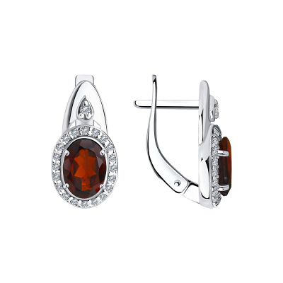 Silberohrringe aus Silber 925 mit Granat und Zirkonia