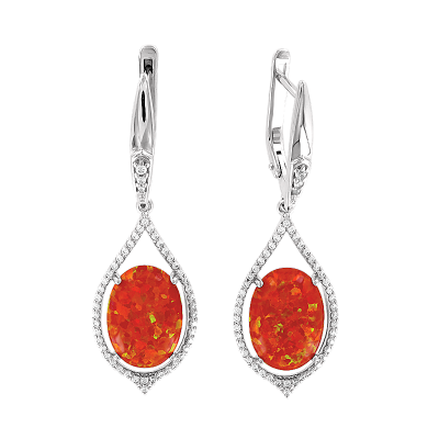 Silberohrringe aus Silber 925 mit Opal und Zirkonia