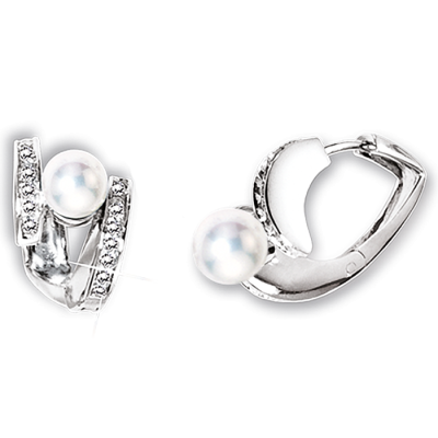 Silberohrringe aus Silber 925 mit Perle und Zirkonia