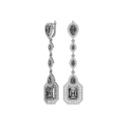 Silberohrringe aus Silber 925 mit Quarz und Zirkonia