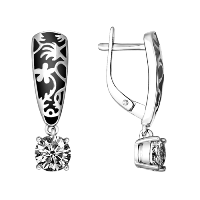Silberohrringe aus Silber 925 mit Zirkonia und Emaille