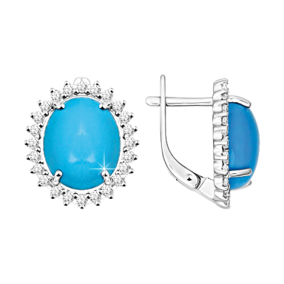 Silberohrringe aus Silber 925 mit Zirkonia und Türkis