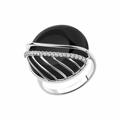 Silberring Damen aus Silber 925 mit Achat und Zirkonia