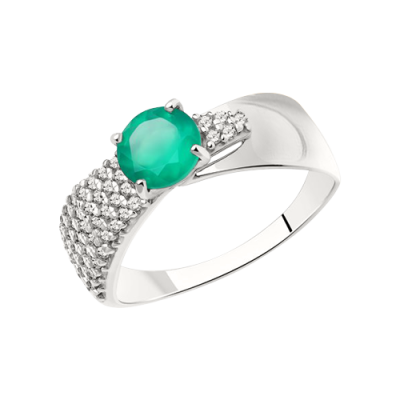 Silberring Damen aus Silber 925 mit Achat und Zirkonia