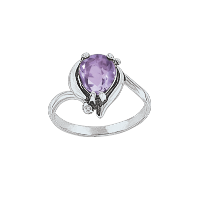 Silberring Damen aus Silber 925 mit Amethyst und Zirkonia