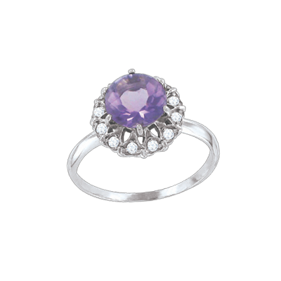 Silberring Damen aus Silber 925 mit Amethyst und Zirkonia