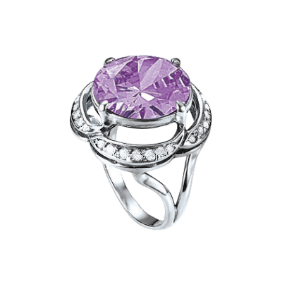 Silberring Damen aus Silber 925 mit Amethyst und Zirkonia
