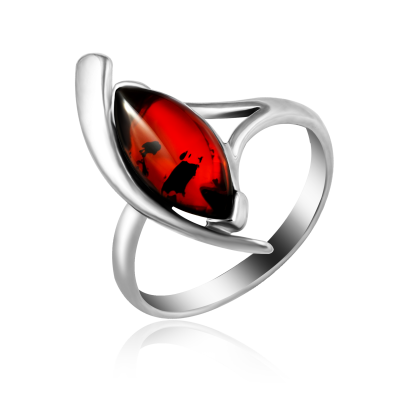 Silberring Damen aus Silber 925 mit Bernstein