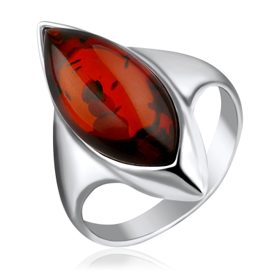 Silberring Damen aus Silber 925 mit Bernstein