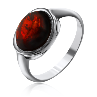 Silberring Damen aus Silber 925 mit Bernstein