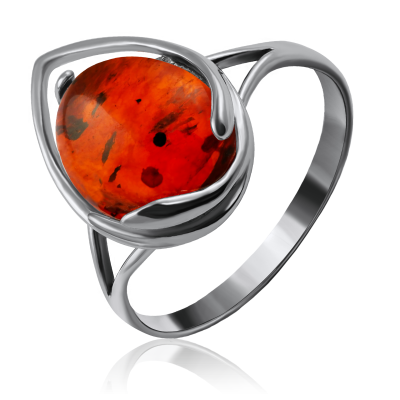 Silberring Damen aus Silber 925 mit Bernstein