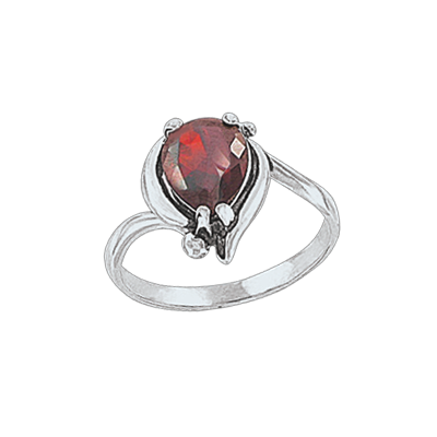Silberring Damen aus Silber 925 mit Granat und Zirkonia