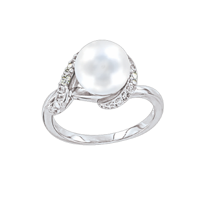 Silberring Damen aus Silber 925 mit Perle und Zirkonia
