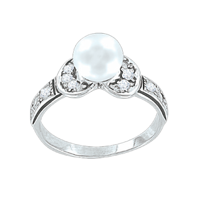 Silberring Damen aus Silber 925 mit Perle und Zirkonia