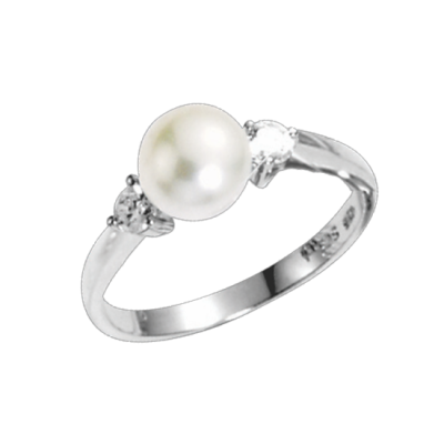 Silberring Damen aus Silber 925 mit Perle und Zirkonia