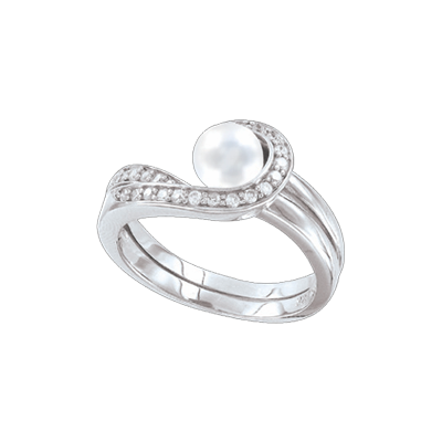 Silberring Damen aus Silber 925 mit Perle und Zirkonia