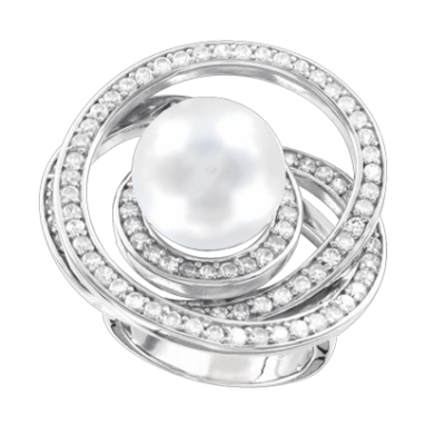 Silberring Damen aus Silber 925 mit Perle und Zirkonia
