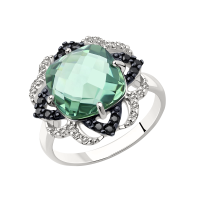 Silberring Damen aus Silber 925 mit Quarz und Zirkonia