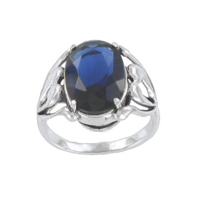 Silberring Damen aus Silber 925 mit Saphir