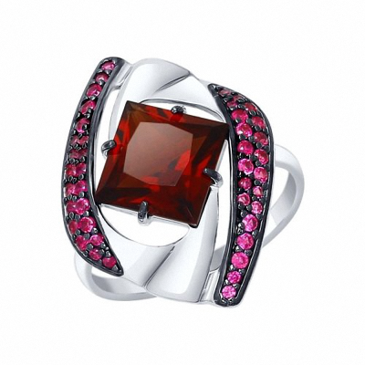 Silberring Damen aus Silber 925 mit Sitall und Zirkonia