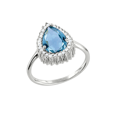 Silberring Damen aus Silber 925 mit Topas und Zirkonia