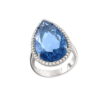 Silberring Damen aus Silber 925 mit Topas und Zirkonia