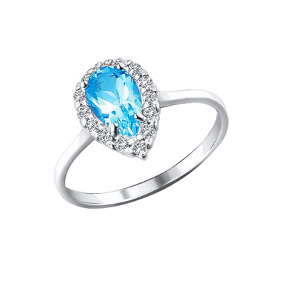 Silberring Damen aus Silber 925 mit Topas und Zirkonia
