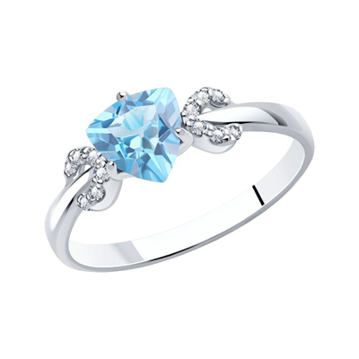 Silberring Damen aus Silber 925 mit Topas und Zirkonia