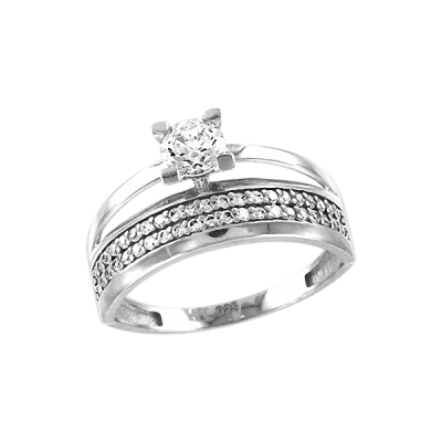 Silberring Damen aus Silber 925 mit Zirkonia