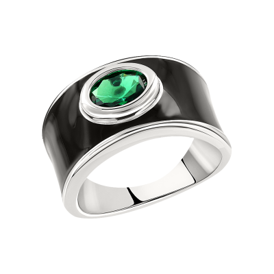 Silberring Damen aus Silber 925 mit Zirkonia und Emaille