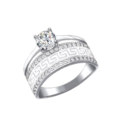 Silberring Damen aus Silber 925 mit Zirkonia und Emaille