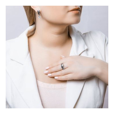 Silberring Damen aus Silber 925 mit Zirkonia und Emaille