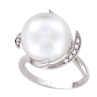Silberring Damen aus Silber 925 mit Zirkonia und Perle