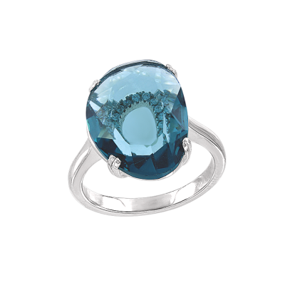 Silberring Damen aus Silber 925 mit Zirkonia und Quarz