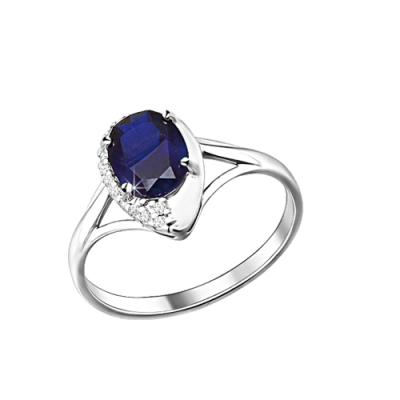 Silberring Damen aus Silber 925 mit Zirkonia und Saphir