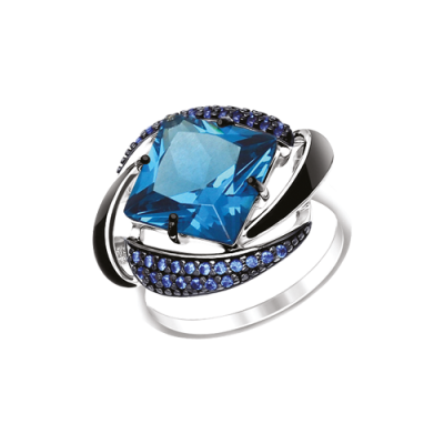 Silberring Damen aus Silber 925 mit Zirkonia und Sitall