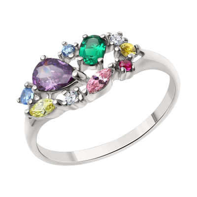 Silberring Damen aus Silber 925 mit Zirkonia und Topas