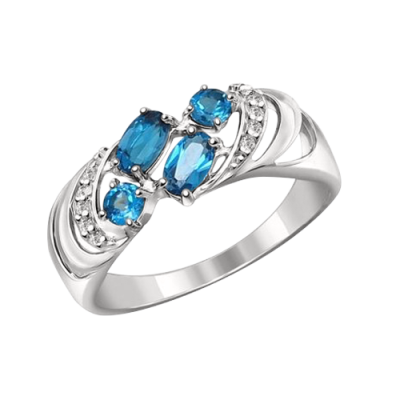 Silberring Damen aus Silber 925 mit Zirkonia und Topas