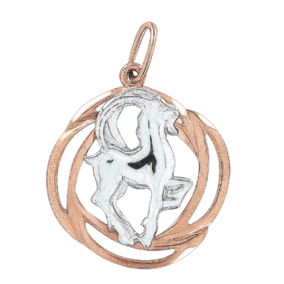 Anhänger Sternzeichen Steinbock aus Rot/ Weißgold 585