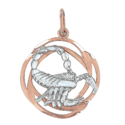 Anhänger Sternzeichen Skorpion aus Rot/ Weißgold 585