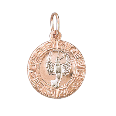 Anhänger Sternzeichen Krebs aus Rotgold 585