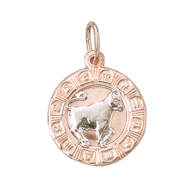 Anhänger Sternzeichen Stier aus Rotgold 585