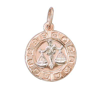 Anhänger Sternzeichen Waage aus Rotgold 585