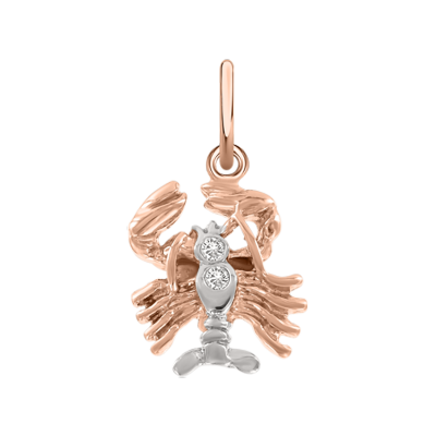 Anhänger Sternzeichen Krebs aus Rotgold 585 mit Zirkonia