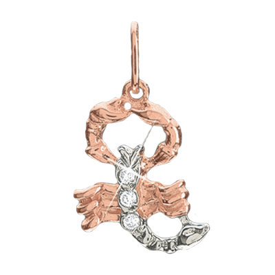 Anhänger Sternzeichen Skorpion aus Rotgold 585 mit Zirkonia