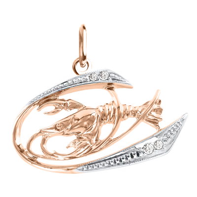 Anhänger Sternzeichen Krebs aus Rotgold 585 mit Zirkonia